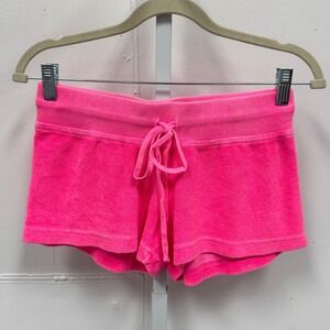 Y2K Hard Tail Forever Neon Pink Terry Shorts Y-117B Women's Small Made in USA